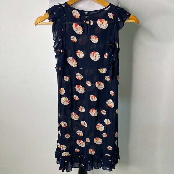 Stella Mc Cartney Kid's Blue Ruffle Geometric Printed Dress Size 8 Years - Picture 3 of 7